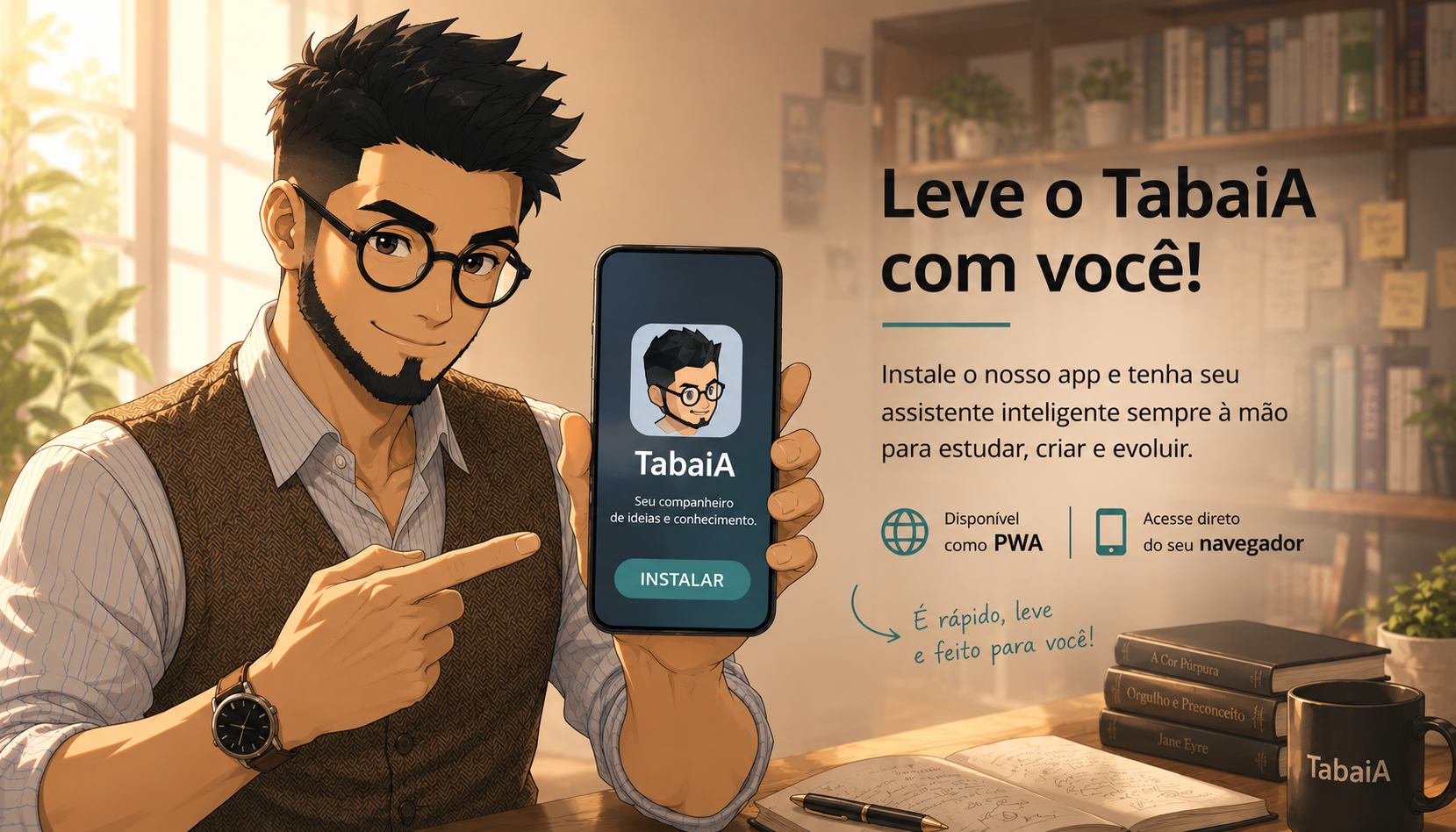 TabaIA instalado como app na tela inicial